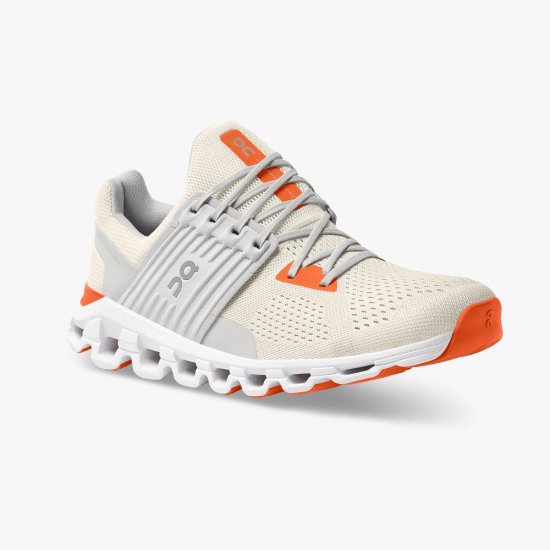 On Cloudswift - Road Shoe For Urban Running - White | Flame - Click Image to Close