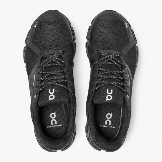 On Cloudflyer Waterproof - Waterproof Stability Running Shoe - Black | Lunar - Click Image to Close