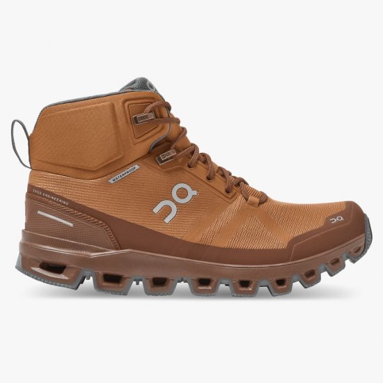 On Cloudrock Waterproof - The Lightweight Hiking Boot - Pecan | Rock - Click Image to Close