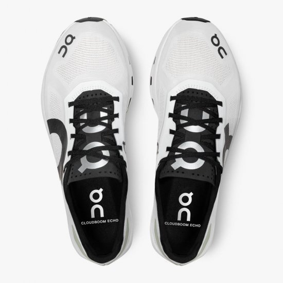 On Cloudboom Echo: Lightweight Marathon Running Shoe - White | Black - Click Image to Close