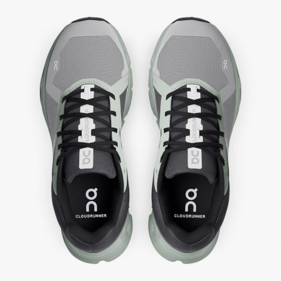 On The Cloudrunner: Supportive & Breathable Running Shoe - Alloy | Moss - Click Image to Close