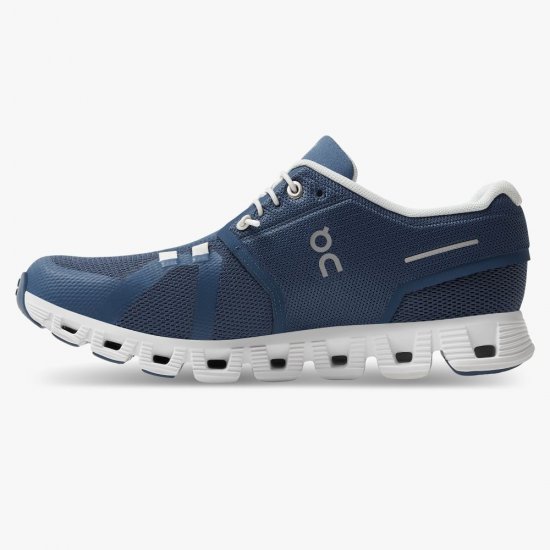 On Cloud 5 - the lightweight shoe for everyday performance - Denim | White - Click Image to Close