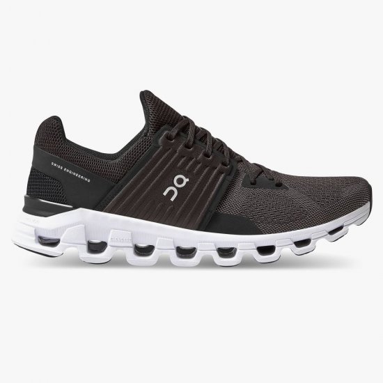 On Cloudswift - Road Shoe For Urban Running - Black | Rock - Click Image to Close