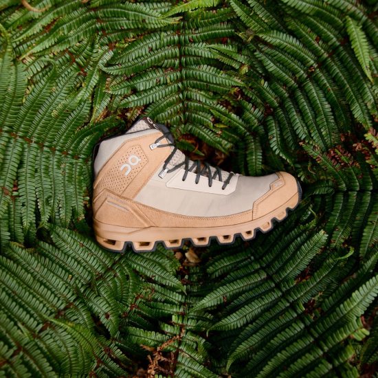 On Cloudridge: ultralight, high-comfort hiking boot - Sand | Rock - Click Image to Close