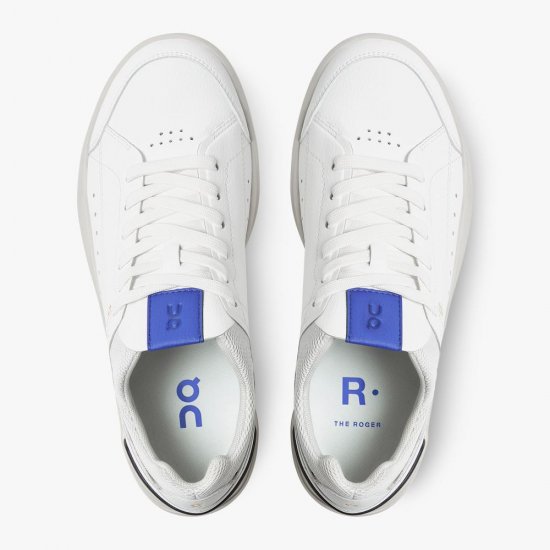 On THE ROGER: tennis-inspired sneaker by On & Roger Federer - White | Indigo - Click Image to Close