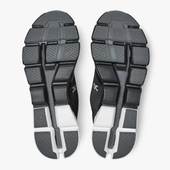On Cloudflyer: Supportive Running Shoe. Light & Stable - Black | White - Click Image to Close