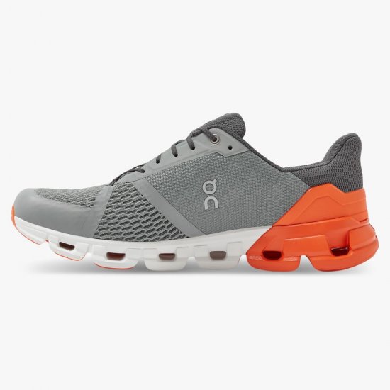 On Cloudflyer: Supportive Running Shoe. Light & Stable - Grey | Orange - Click Image to Close