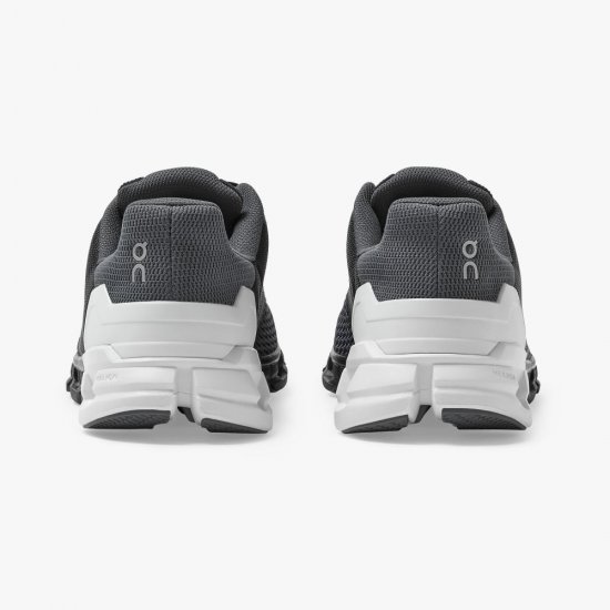 On Cloudflyer: Supportive Running Shoe. Light & Stable - Black | White - Click Image to Close