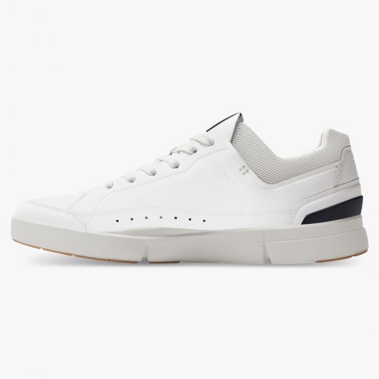 On THE ROGER: tennis-inspired sneaker by On & Roger Federer - White | Indigo - Click Image to Close