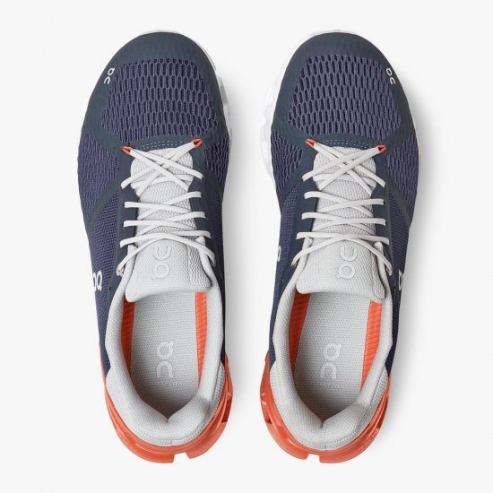 On Cloudflyer: Supportive Running Shoe. Light & Stable - Midnight | Rust - Click Image to Close