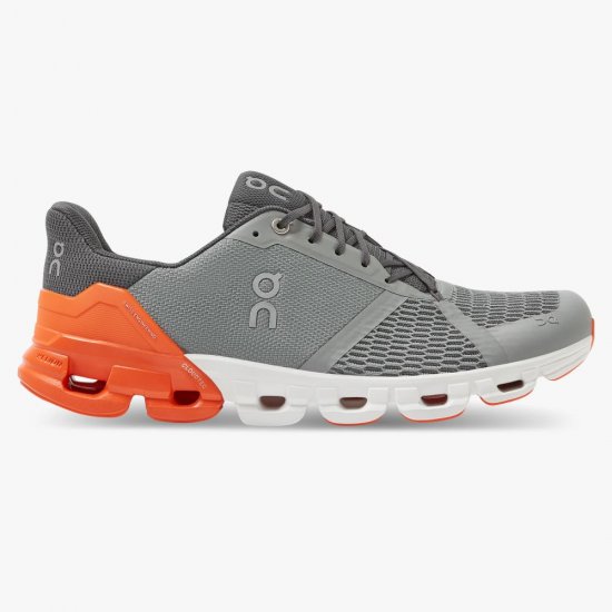 On Cloudflyer: Supportive Running Shoe. Light & Stable - Grey | Orange - Click Image to Close
