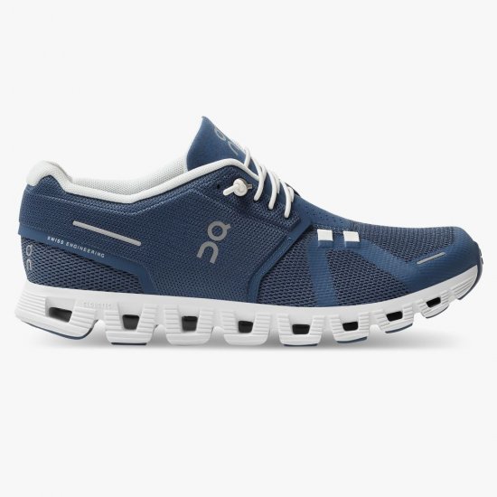 On Cloud 5 - the lightweight shoe for everyday performance - Denim | White - Click Image to Close