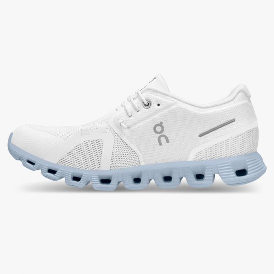 On Cloud 5 - the lightweight shoe for everyday performance - White | Chambray - Click Image to Close
