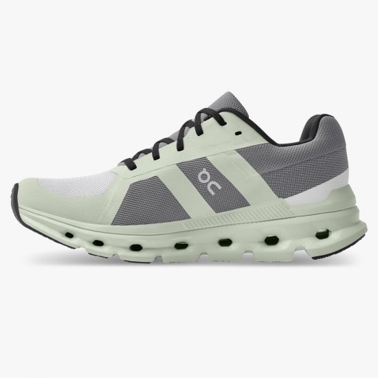 On The Cloudrunner: Supportive & Breathable Running Shoe - Frost | Aloe - Click Image to Close