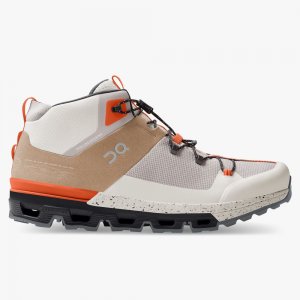 On Cloudtrax: hiking boot for street and mountain peaks - Chai | Ivory