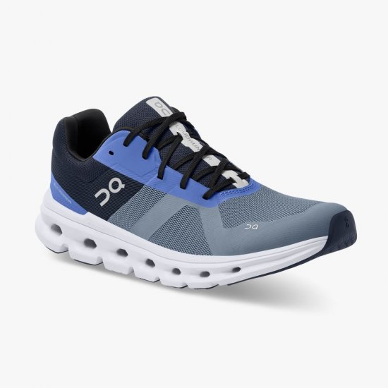 On The Cloudrunner: Supportive & Breathable Running Shoe - Metal | Midnight - Click Image to Close