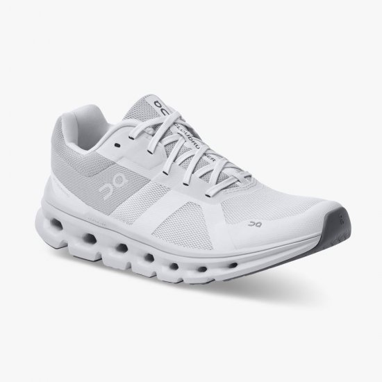 On The Cloudrunner: Supportive & Breathable Running Shoe - White | Frost - Click Image to Close