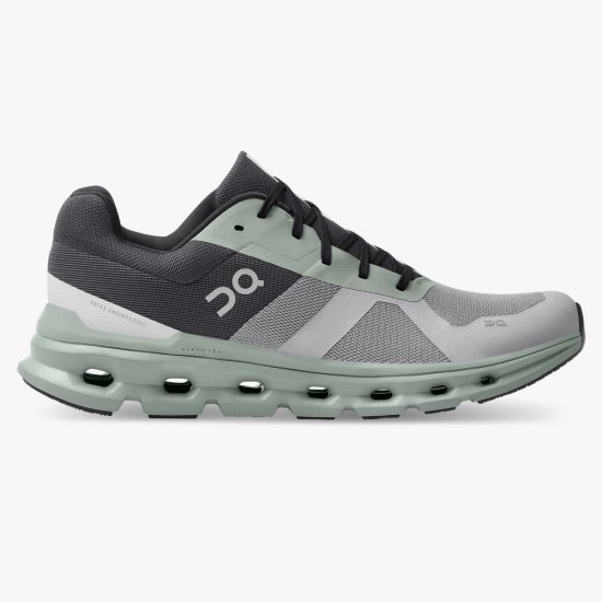 On The Cloudrunner: Supportive & Breathable Running Shoe - Alloy | Moss - Click Image to Close