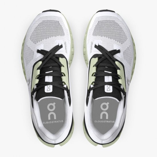 On Cloudstratus: Maximum Cushioned Running Shoe - White | Black - Click Image to Close