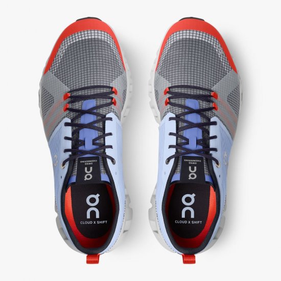 On Cloud X Shift: Colorful Lightweight Workout Shoe - Heather | Glacier - Click Image to Close