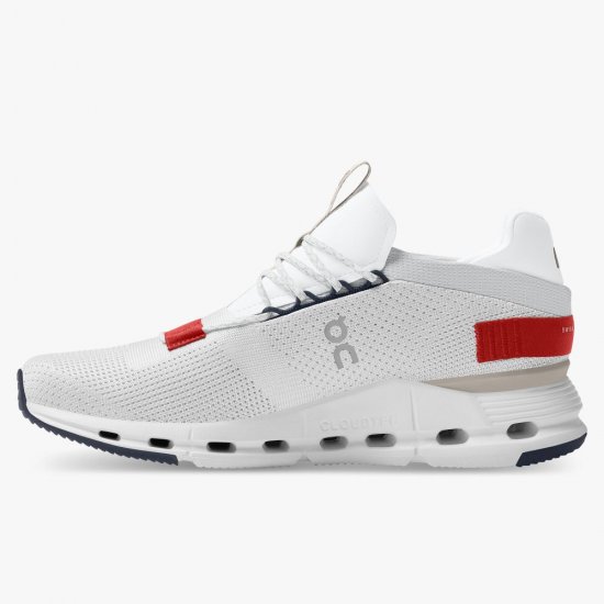 On Cloudnova - The lightweight sneaker for all-day comfort - White | Red - Click Image to Close