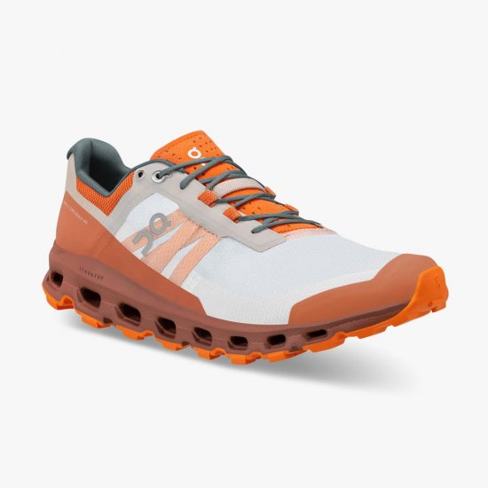 On The Cloudvista: Lightweight Trail Running & Hiking shoe - White | Rust - Click Image to Close