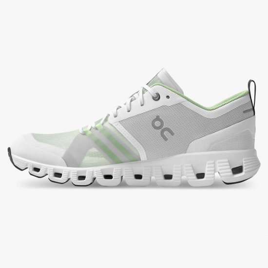 On Cloud X Shift: Colorful Lightweight Workout Shoe - White | Matcha - Click Image to Close