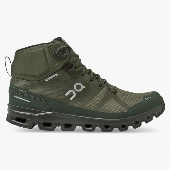On Cloudrock Waterproof - The Lightweight Hiking Boot - Jungle | Fir - Click Image to Close