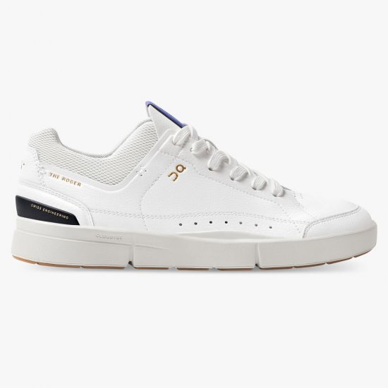 On THE ROGER: tennis-inspired sneaker by On & Roger Federer - White | Indigo - Click Image to Close