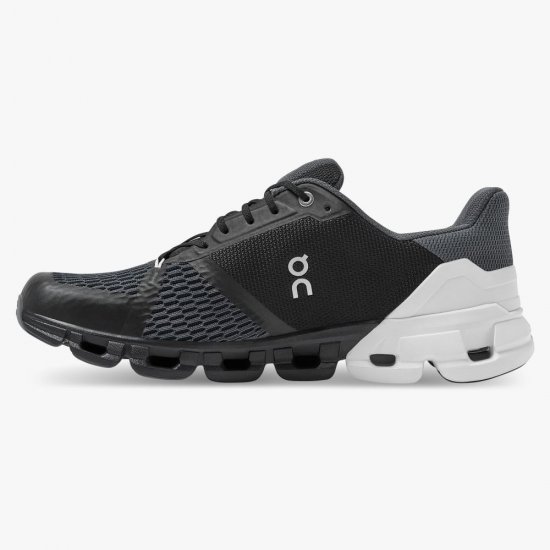 On Cloudflyer: Supportive Running Shoe. Light & Stable - Black | White - Click Image to Close