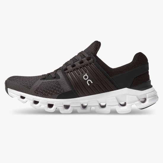 On Cloudswift - Road Shoe For Urban Running - Black | Rock - Click Image to Close