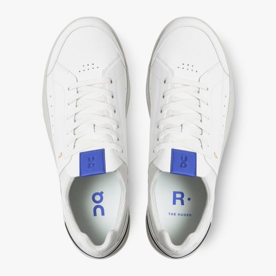 On THE ROGER: tennis-inspired sneaker by On & Roger Federer - White | Indigo - Click Image to Close